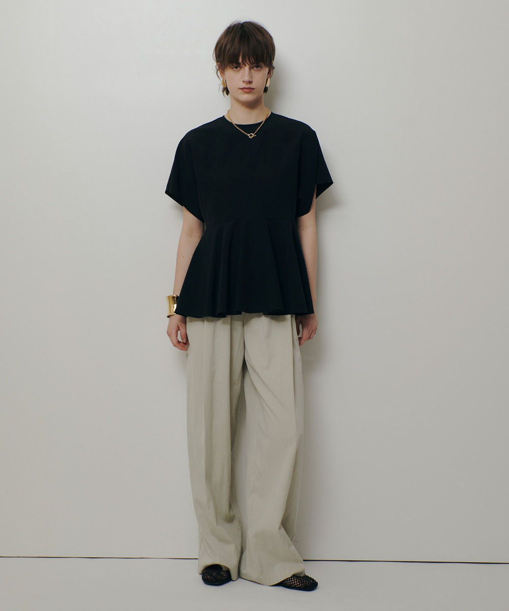 allureville リネンラミーペプラムブラウス ブラック (95)