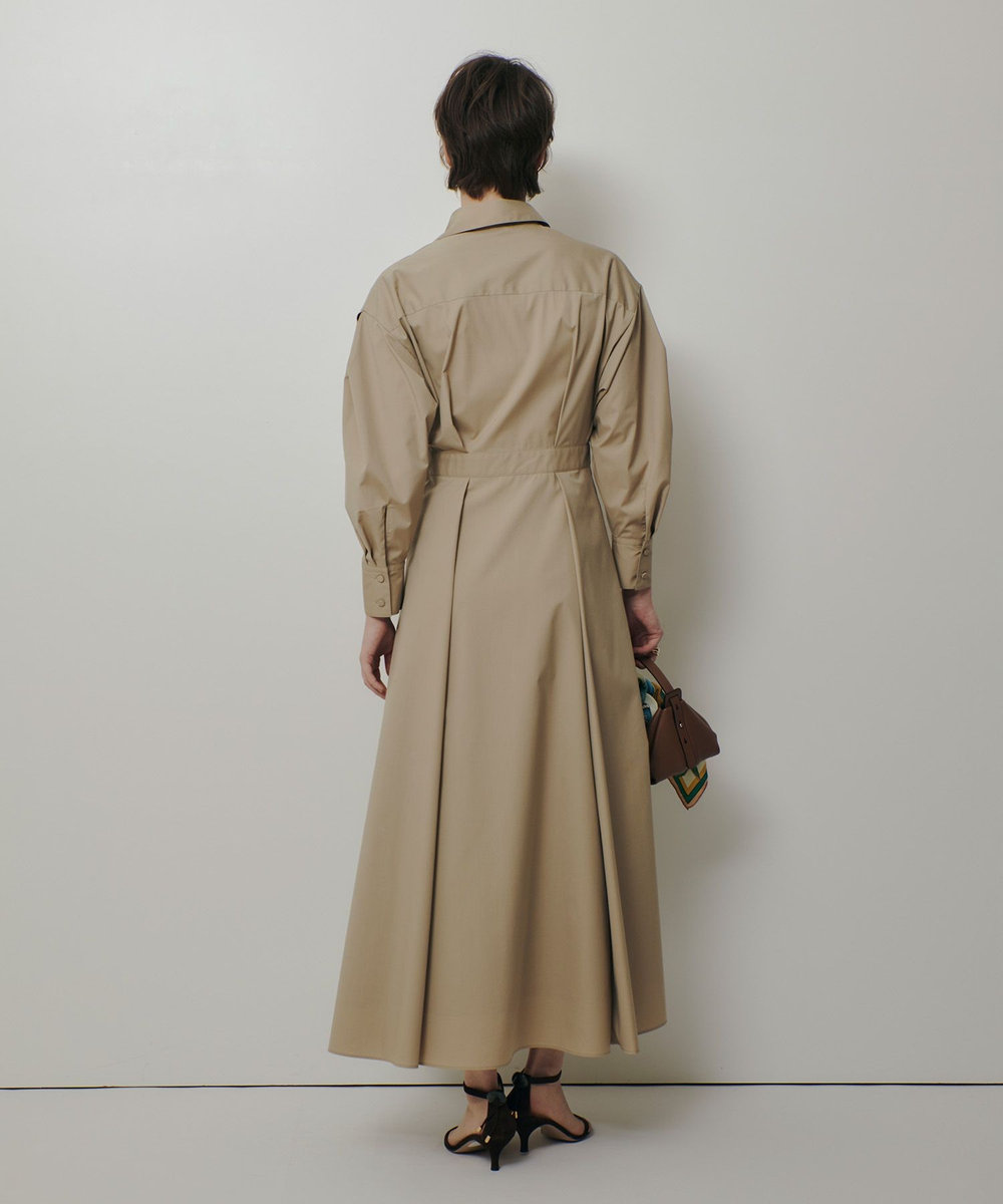 allureville ラップライクシャツワンピース ベージュ (11)