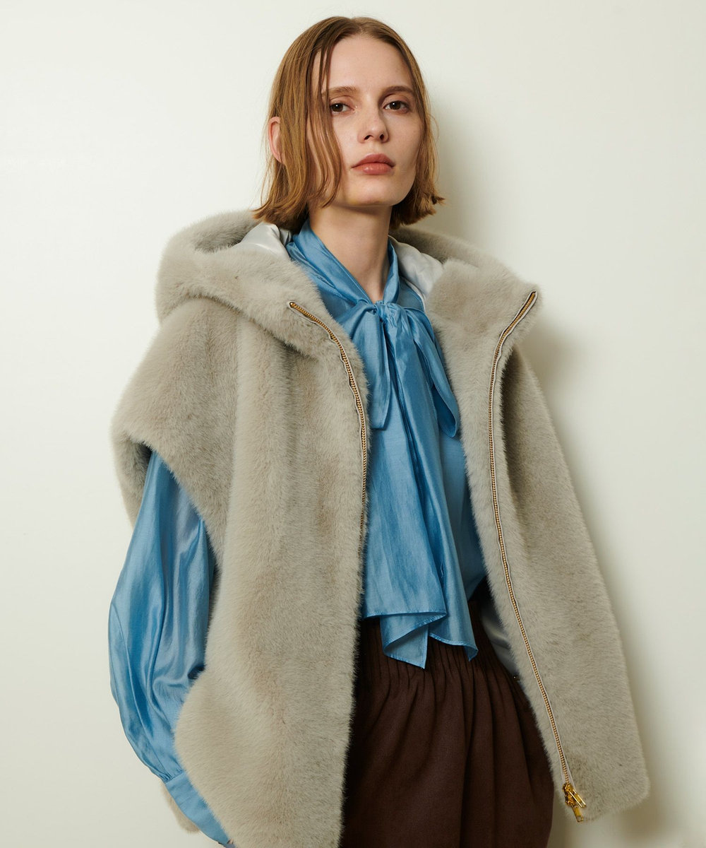 フェイクミンクファーフーディーブルゾン|allureville OFFICIAL SITE