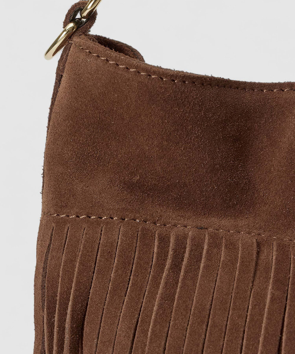 allureville フリンジミニハンドバッグ ブラウン (81)