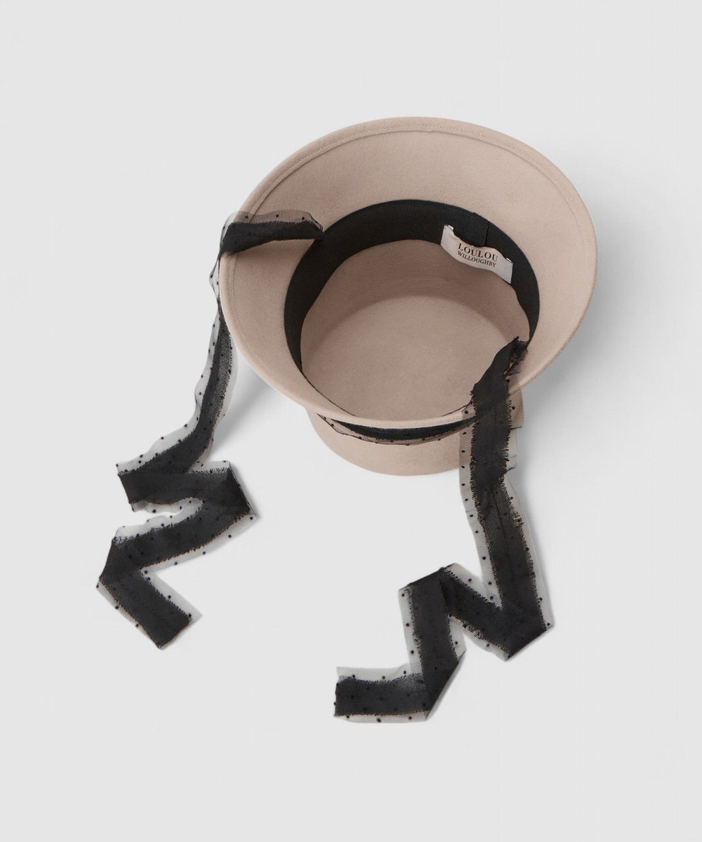 LOULOU WILLOUGHBY リボンバケットハット ベージュ (11)