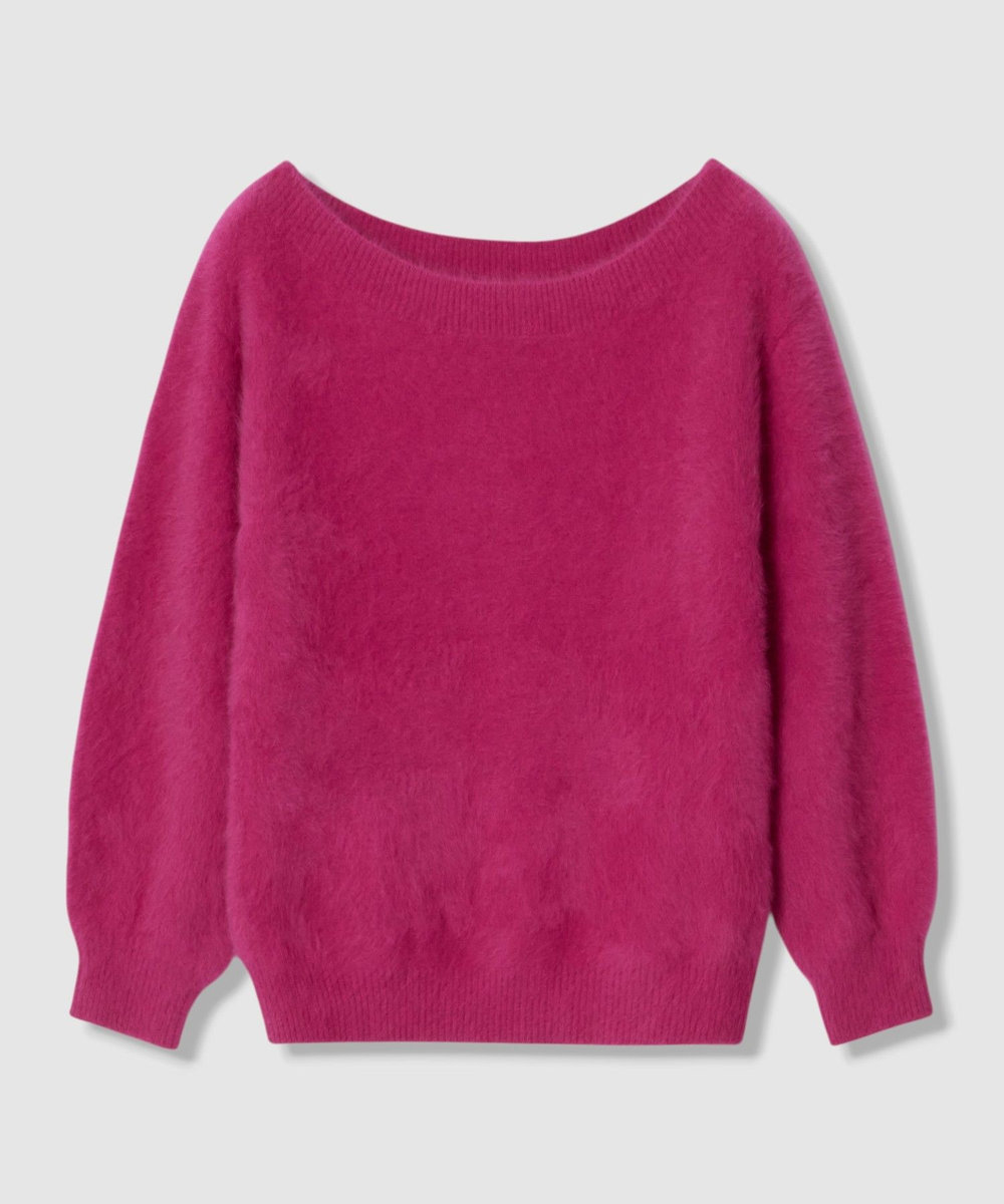 allureville カシミヤブレンドファー加工プルオーバー ピンク (41)