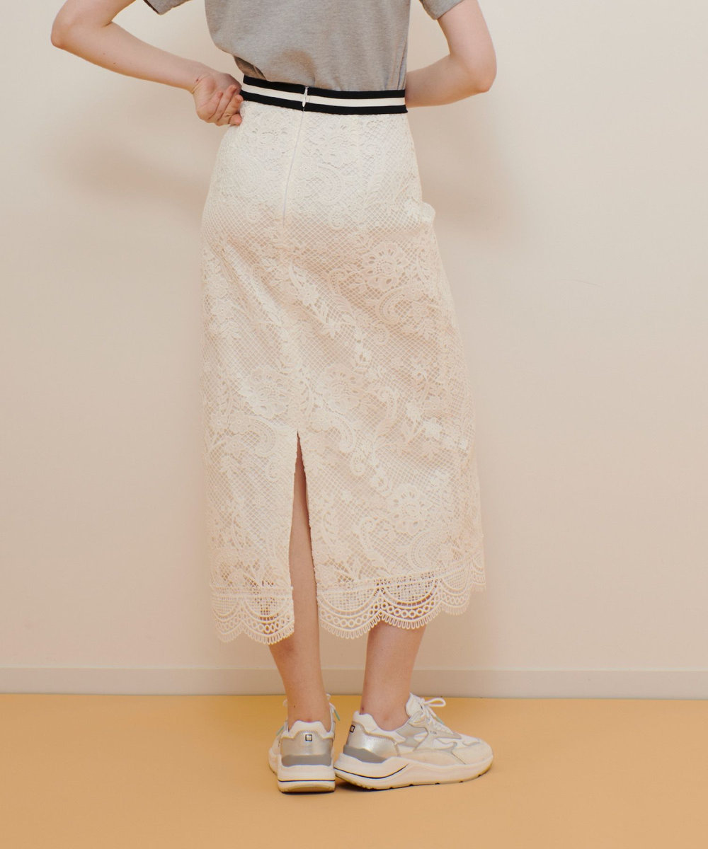 allureville メッシュレーススカート オフホワイト (02)