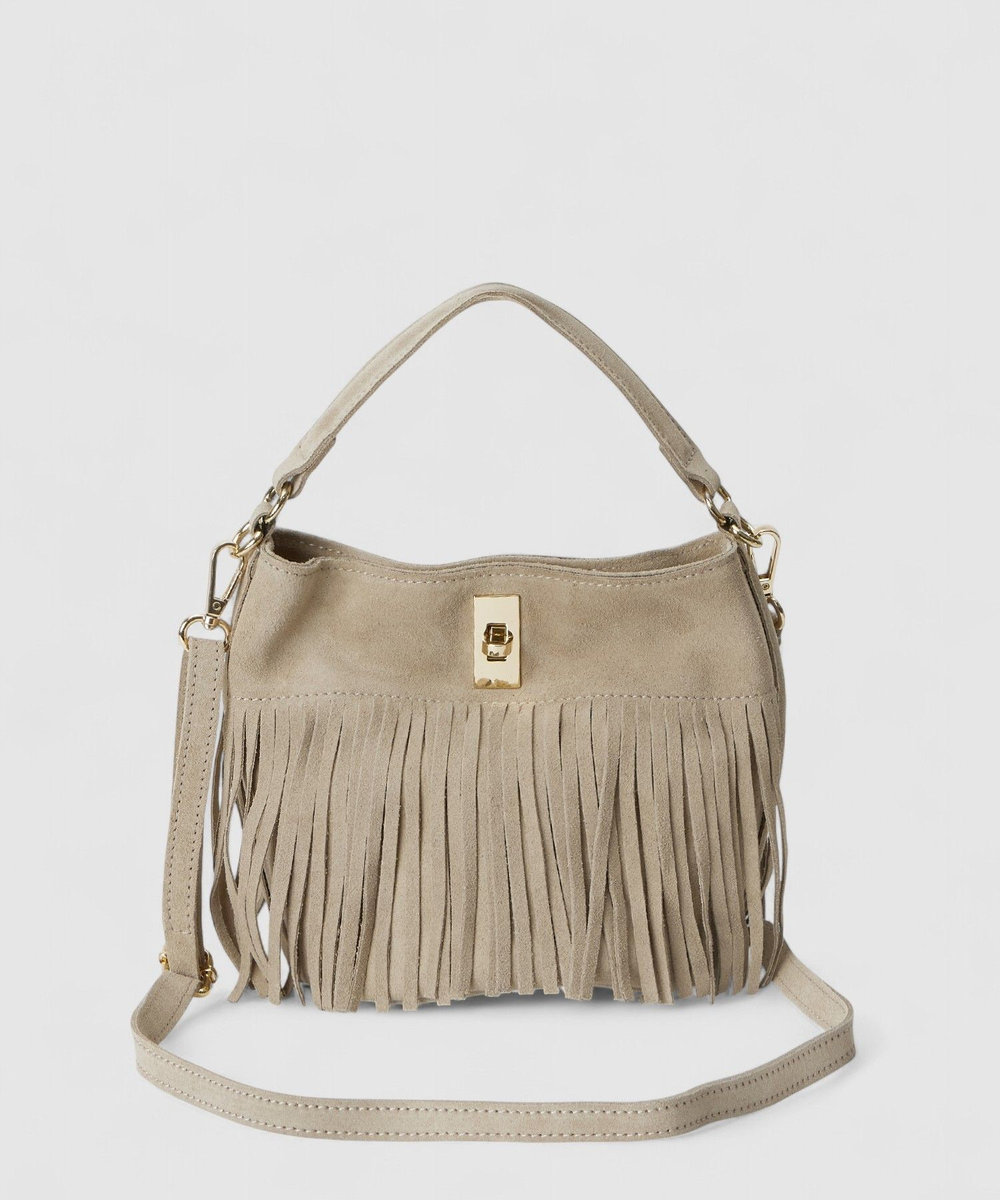 allureville フリンジミニハンドバッグ ライトグレー (91)