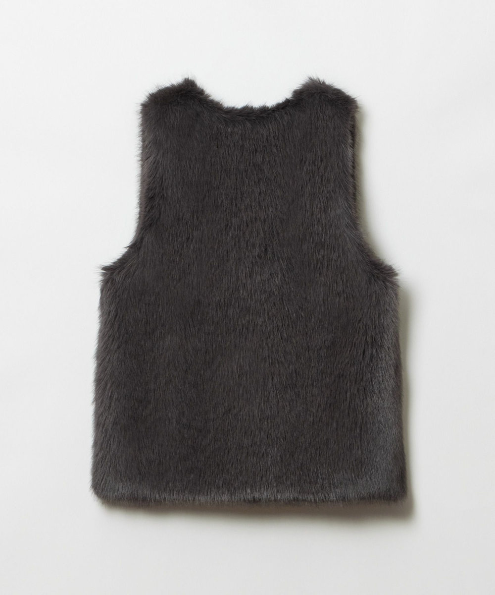 allureville フェイクフォックスジレ グレー (92)