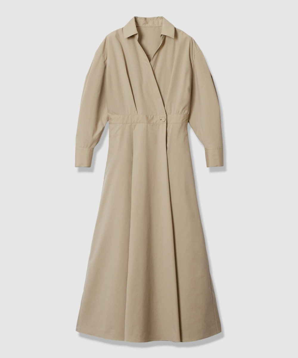 allureville ラップライクシャツワンピース ベージュ (11)