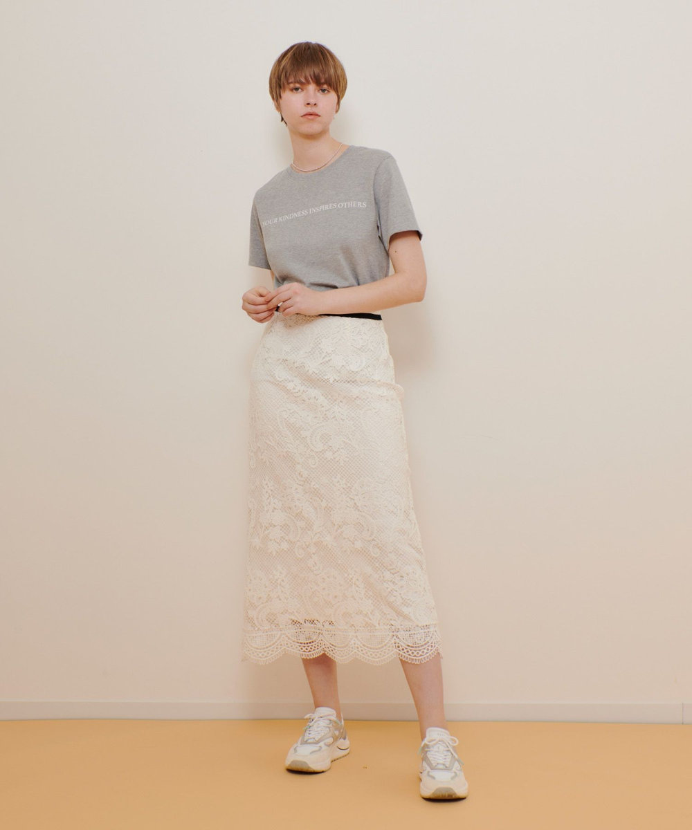 allureville メッシュレーススカート オフホワイト (02)