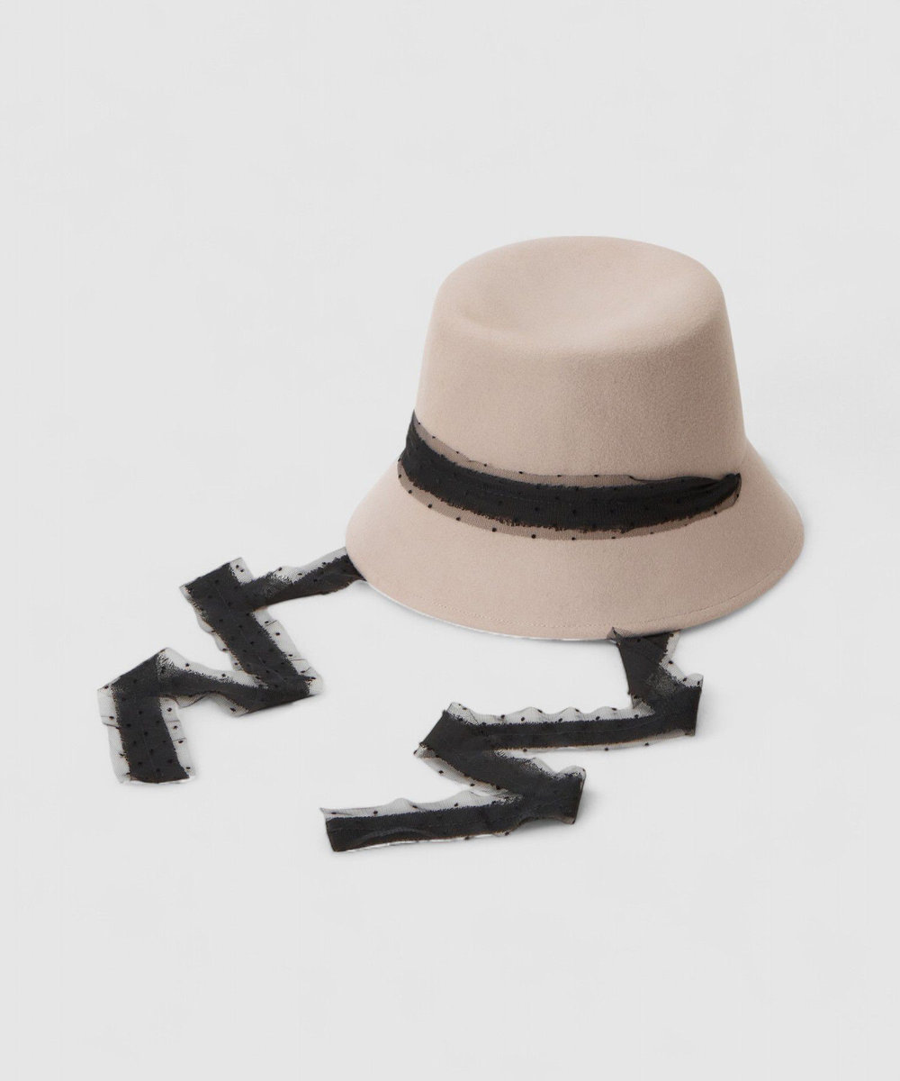 LOULOU WILLOUGHBY リボンバケットハット ベージュ (11)