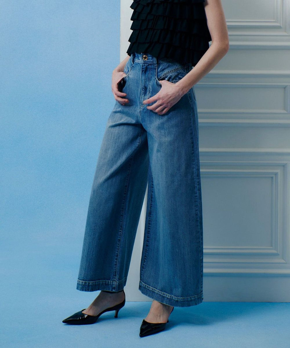 LOULOU WILLOUGHBY ◇デニムバギーパンツ ブルー (61)