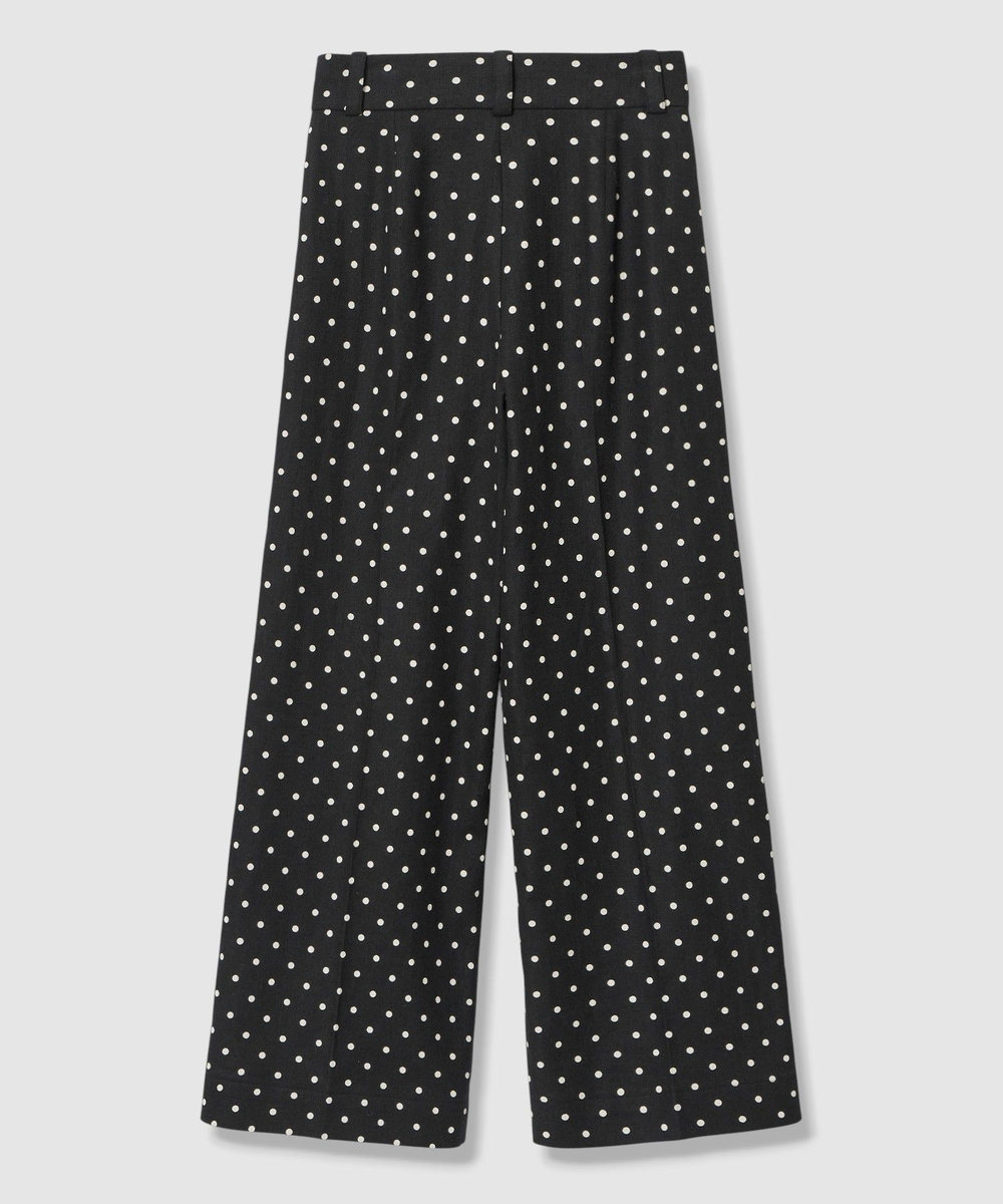 LOULOU WILLOUGHBY 【LOULOU WILLOUGHBY】リネン混ドットワイドパンツ ブラック系 (98)