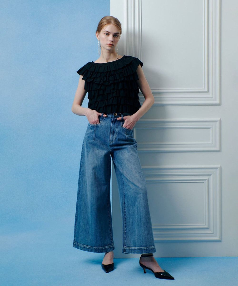 LOULOU WILLOUGHBY ◇デニムバギーパンツ ブルー (61)