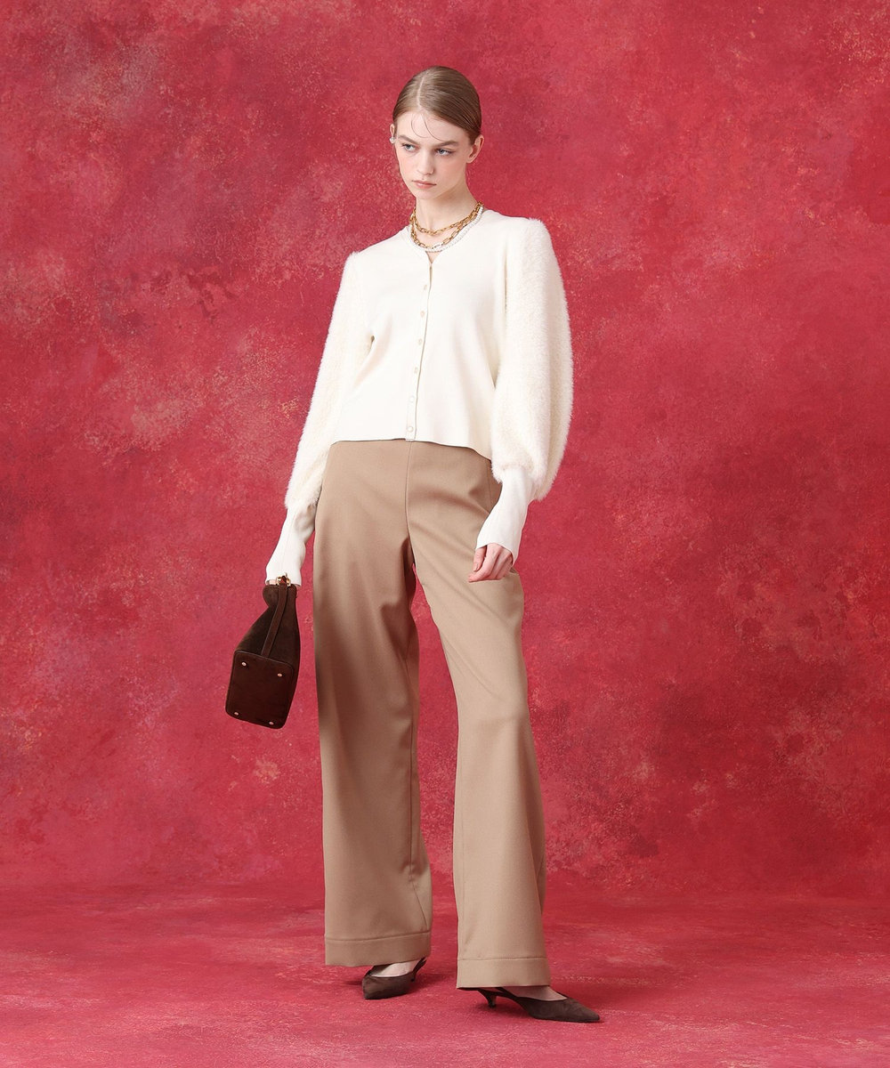LOULOU WILLOUGHBY WEB限定 ファースリーブカーディガン オフホワイト (02)