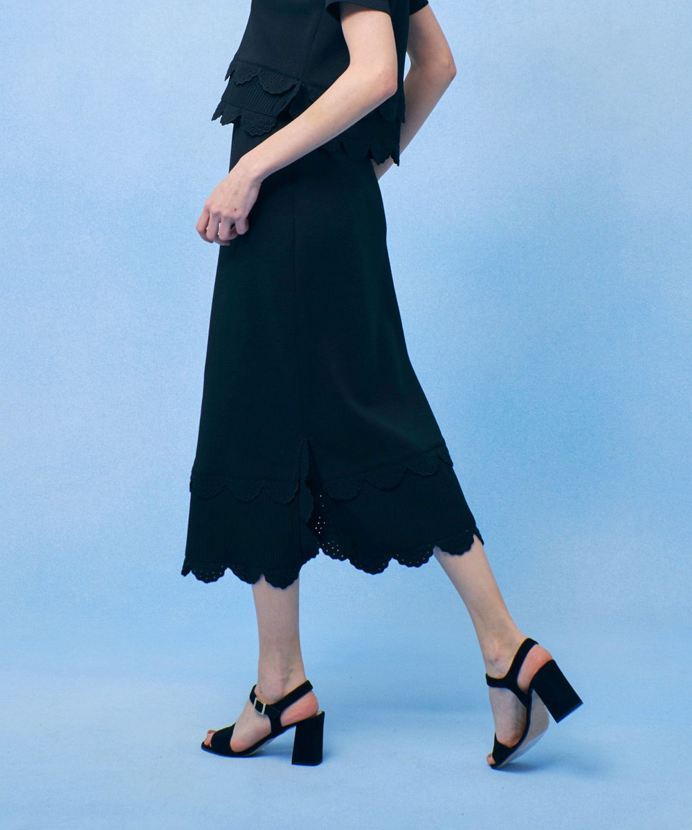 LOULOU WILLOUGHBY 【LOULOU WILLOUGHBY】パンチングスカラスカート ブラック (95)