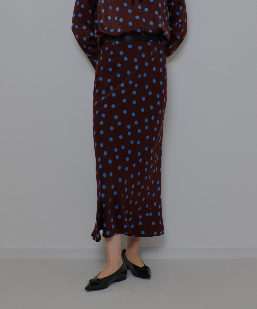 allureville コインドットナロースカート ブラウン系 (88)