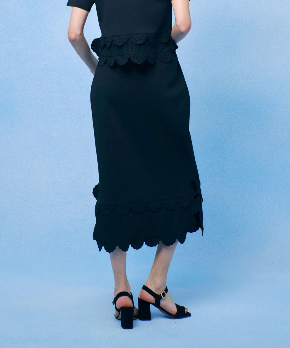 LOULOU WILLOUGHBY 【LOULOU WILLOUGHBY】パンチングスカラスカート ブラック (95)