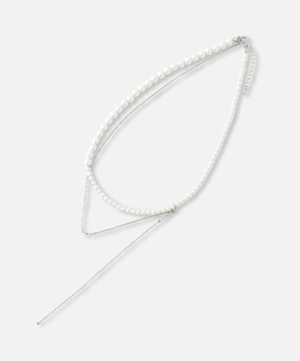 アシンメトリーチェーンパールネックレス|allureville OFFICIAL SITE