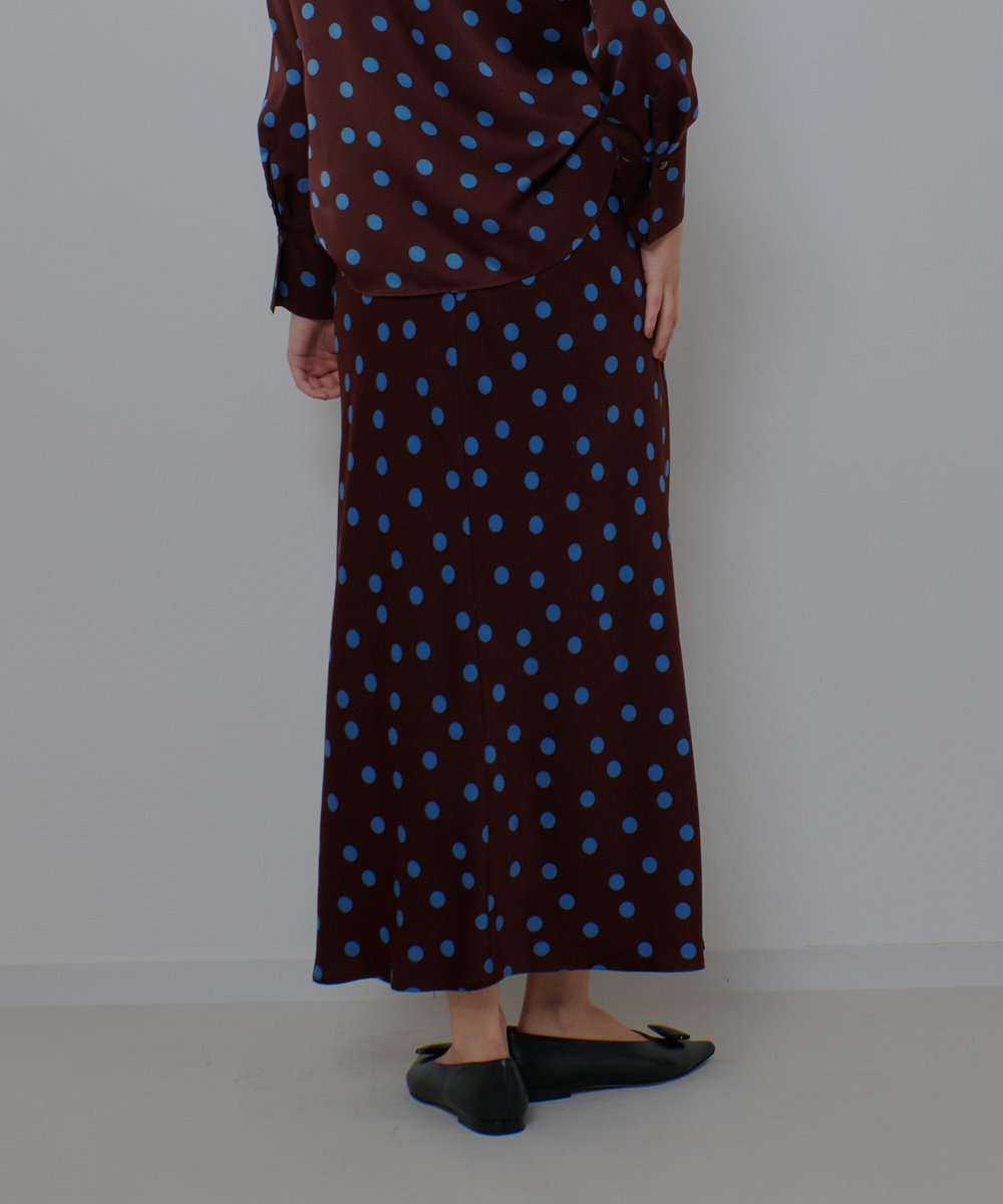 allureville コインドットナロースカート ブラウン系 (88)