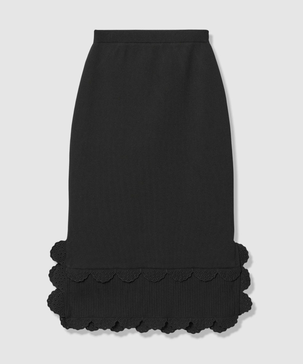 LOULOU WILLOUGHBY 【LOULOU WILLOUGHBY】パンチングスカラスカート ブラック (95)