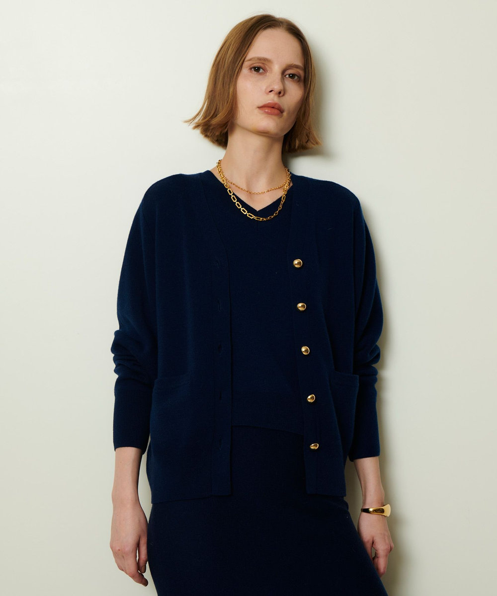 allureville ウールスムース2WAYネックプルオーバー ネイビー (65)