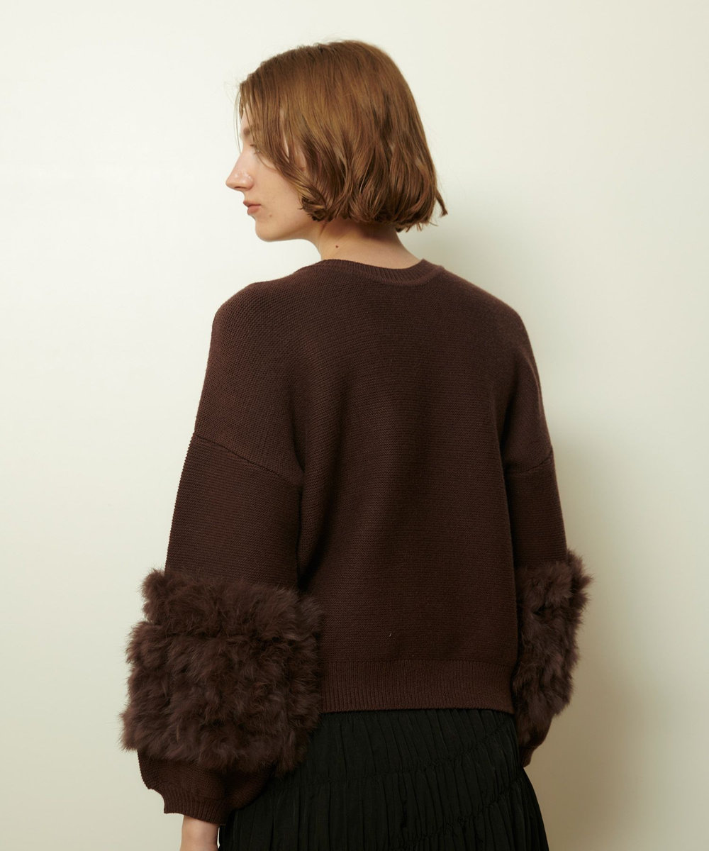allureville ラビットカフクレイジー釦2WAYプルオーバー ブラウン (81)