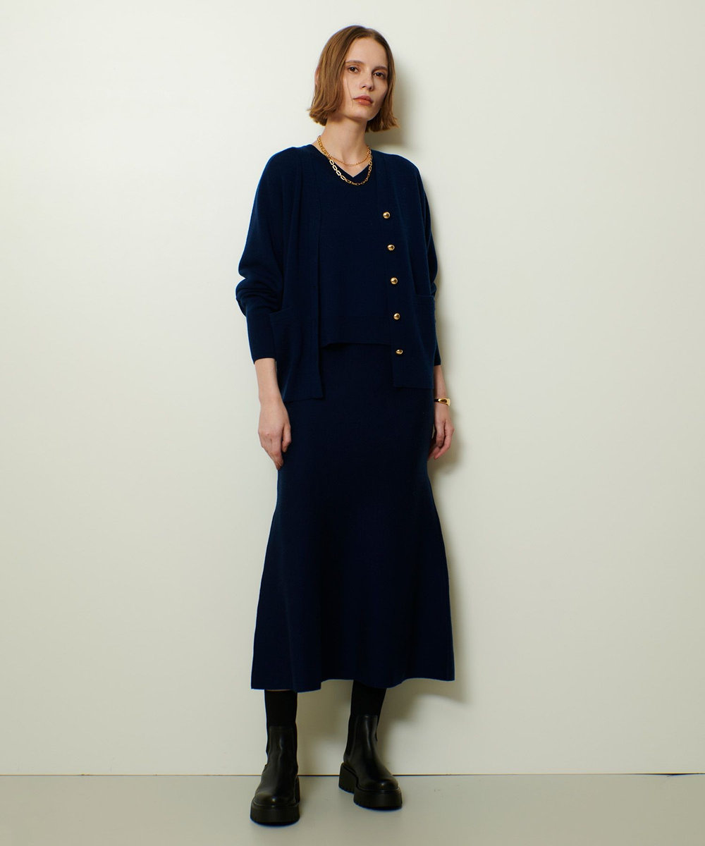 allureville ウールスムース2WAYネックプルオーバー ネイビー (65)