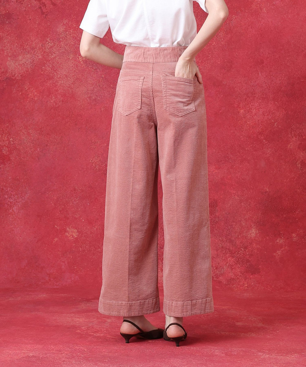 LOULOU WILLOUGHBY ハイウエストコーデュロイパンツ ピンク (41)