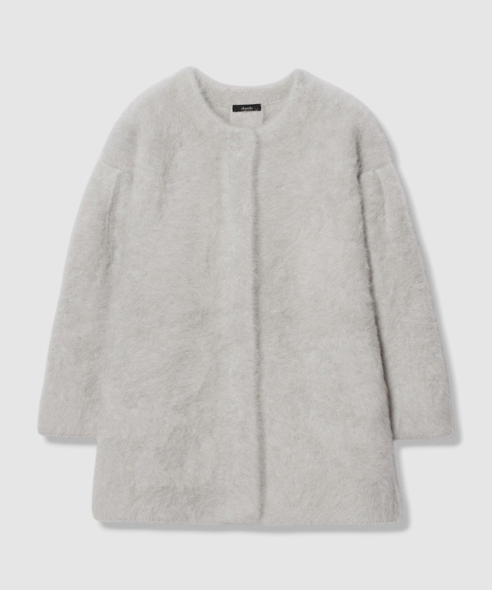 allureville カシミヤブレンドファー加工コート ライトグレー (91)