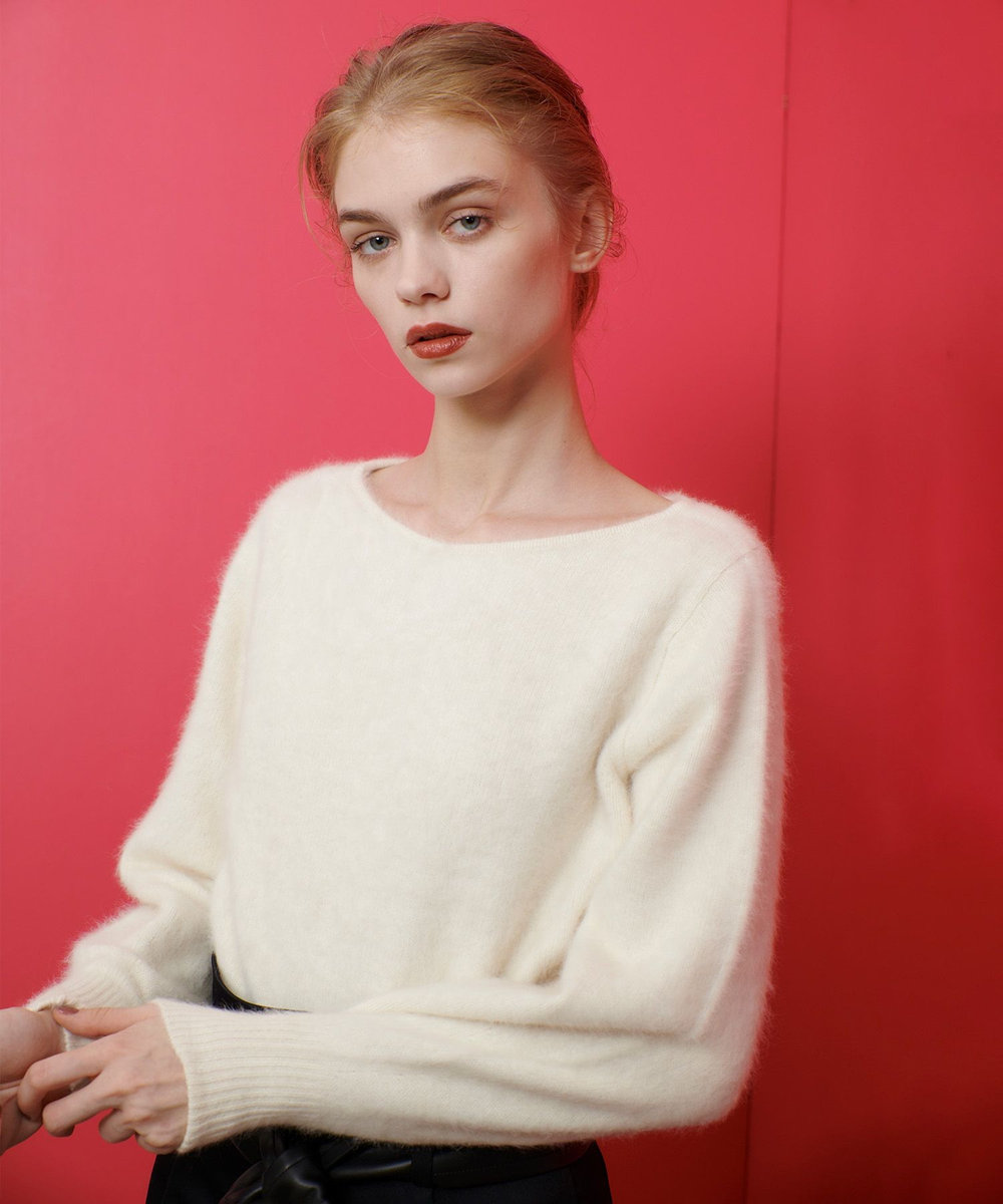 LOULOU WILLOUGHBY 【LOULOU WILLOUGHBY】2WAY V プルオーバー オフホワイト (02)