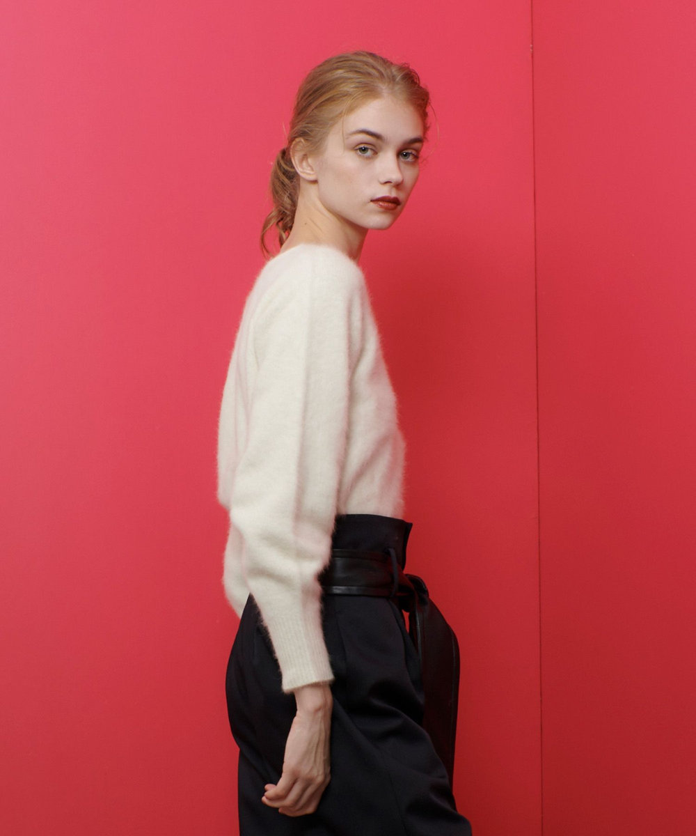 LOULOU WILLOUGHBY 【LOULOU WILLOUGHBY】2WAY V プルオーバー オフホワイト (02)