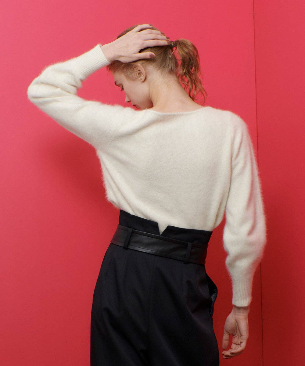 LOULOU WILLOUGHBY 【LOULOU WILLOUGHBY】2WAY V プルオーバー オフホワイト (02)