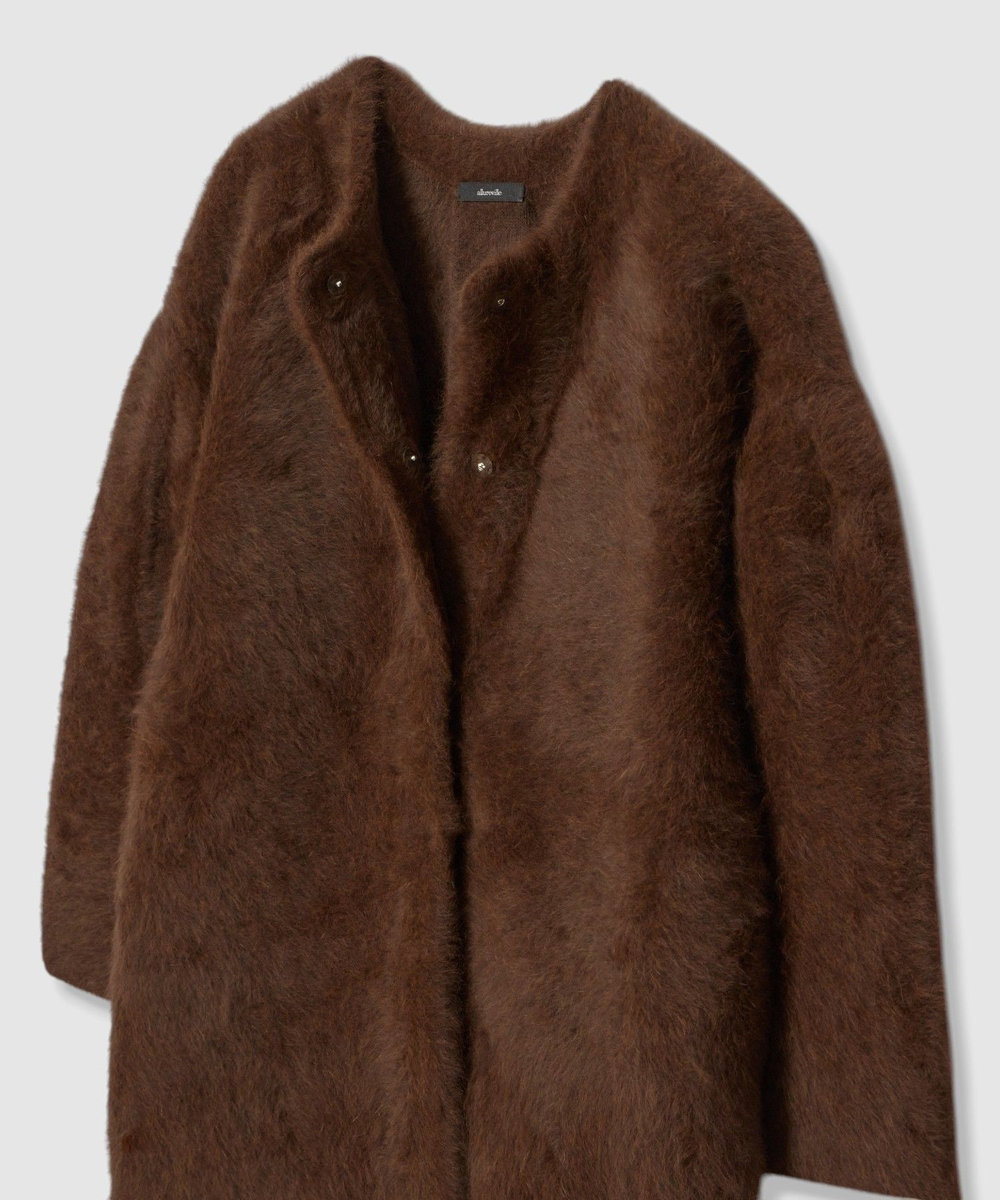 allureville カシミヤブレンドファー加工コート ブラウン (81)