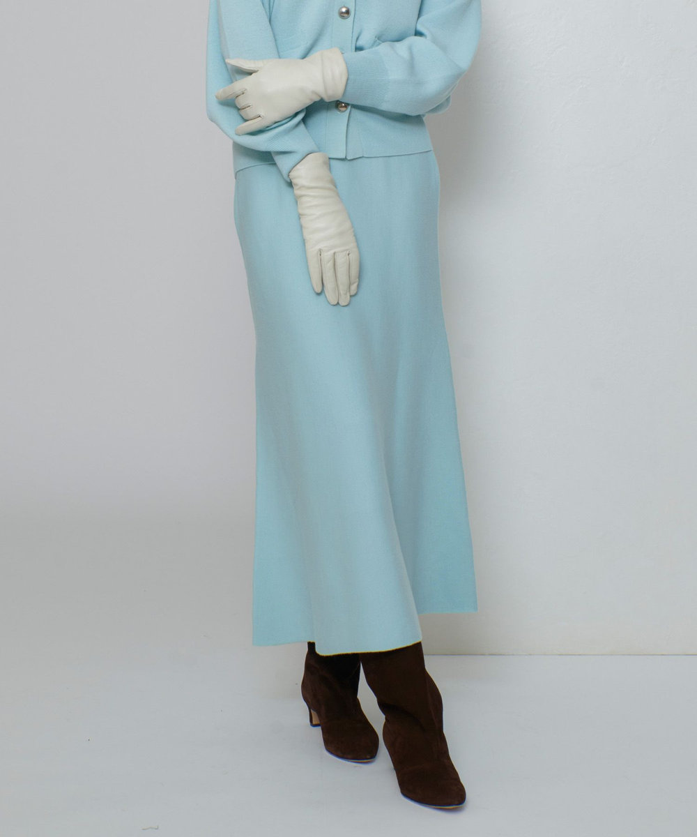 allureville ウール混Ｗフェイスナローマーメイドスカート ミントグリーン (73)