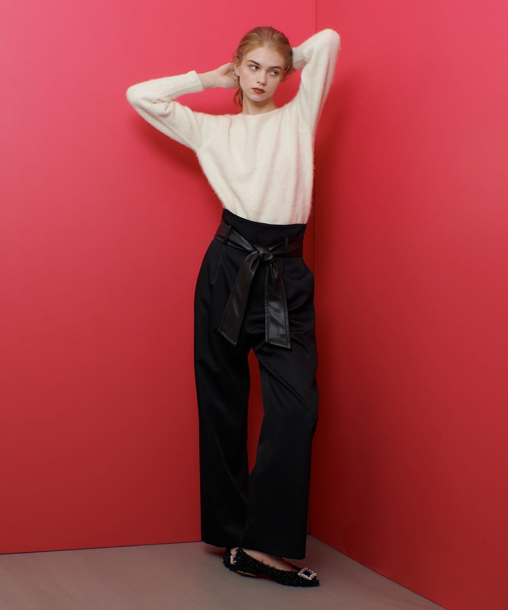 LOULOU WILLOUGHBY 【LOULOU WILLOUGHBY】2WAY V プルオーバー オフホワイト (02)