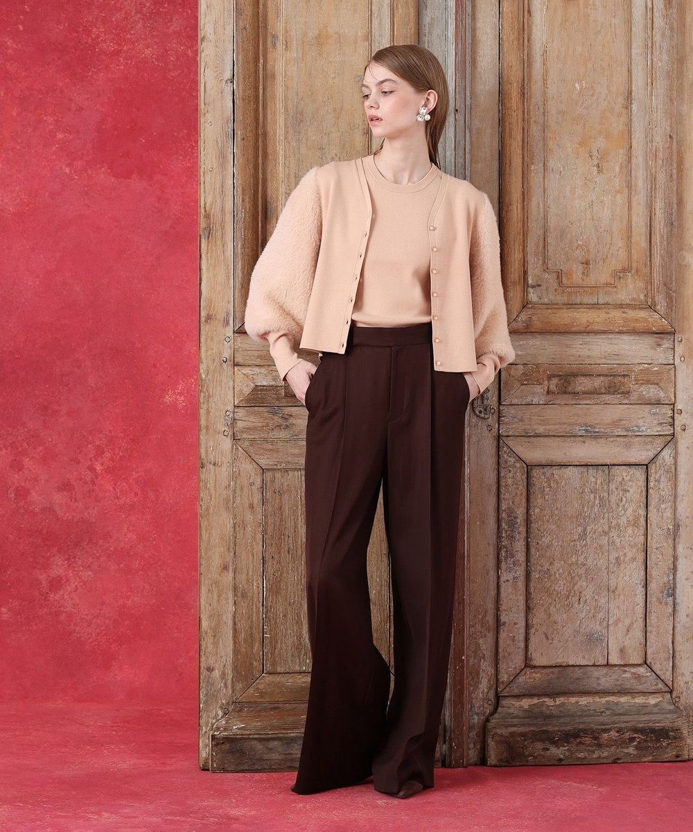 LOULOU WILLOUGHBY WEB限定 ファースリーブカーディガン ピンクベージュ (13)