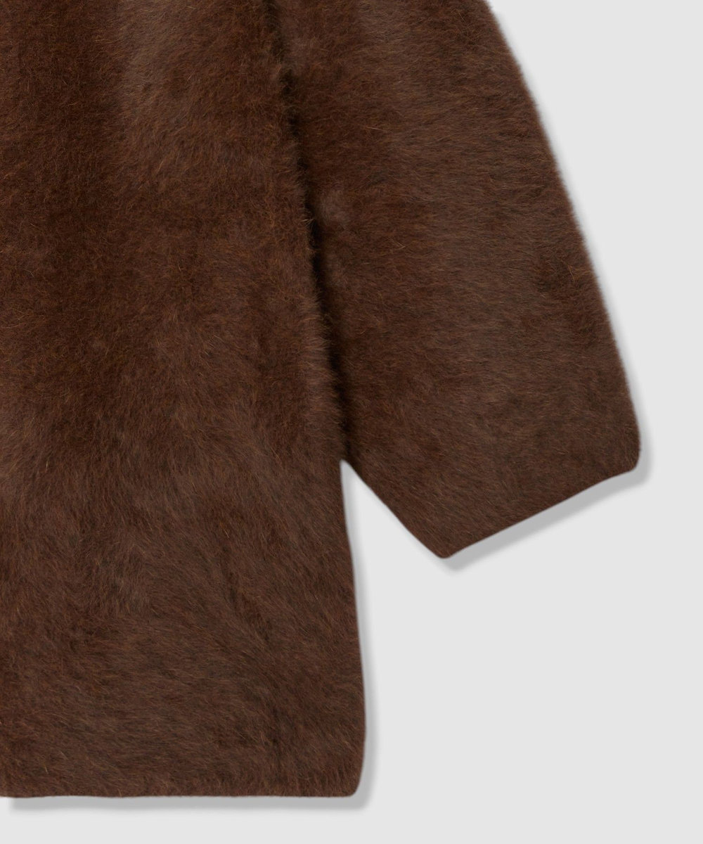 allureville カシミヤブレンドファー加工コート ブラウン (81)