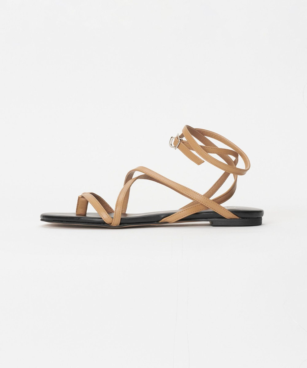 buying 【HEWN (ヒューン)】THONG LACE-UP SANDAL キャメル (84)