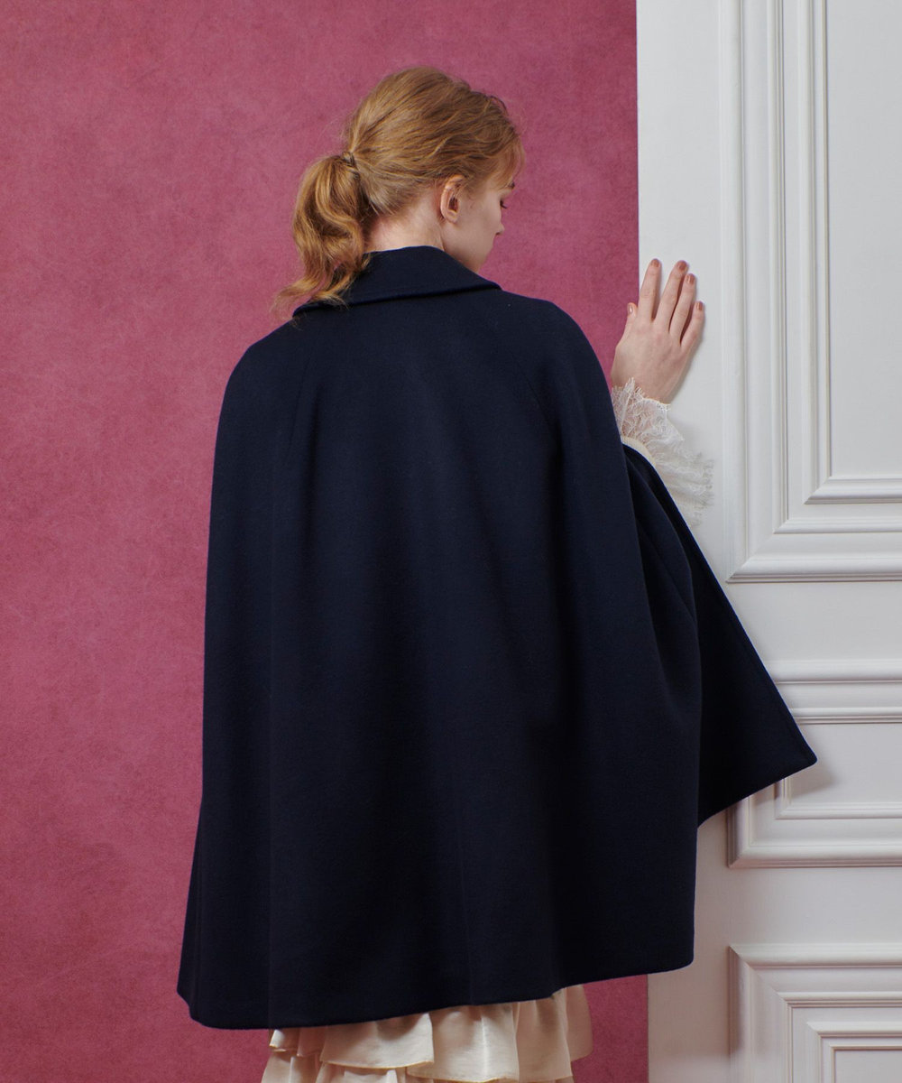 LOULOU WILLOUGHBY 【LOULOU WILLOUGHBY】シャルムビーバーケープコート ネイビー (65)