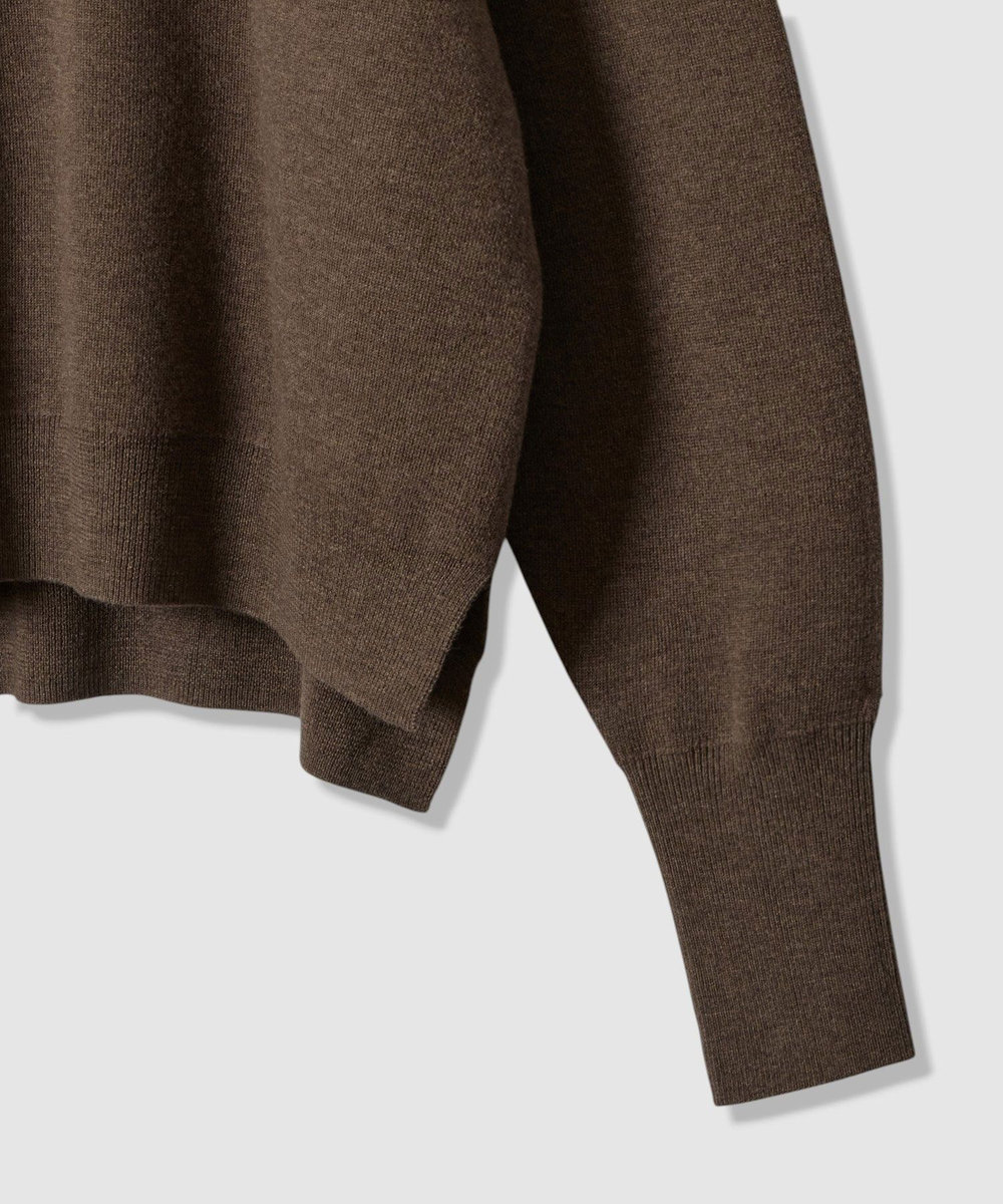 allureville ウールスムース2WAYネックプルオーバー ダークブラウン (82)