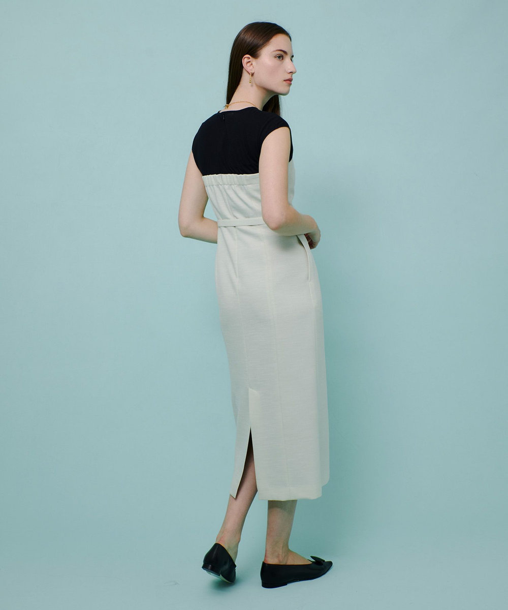 allureville コンパクトツイルカットコンビワンピース アイボリー (04)