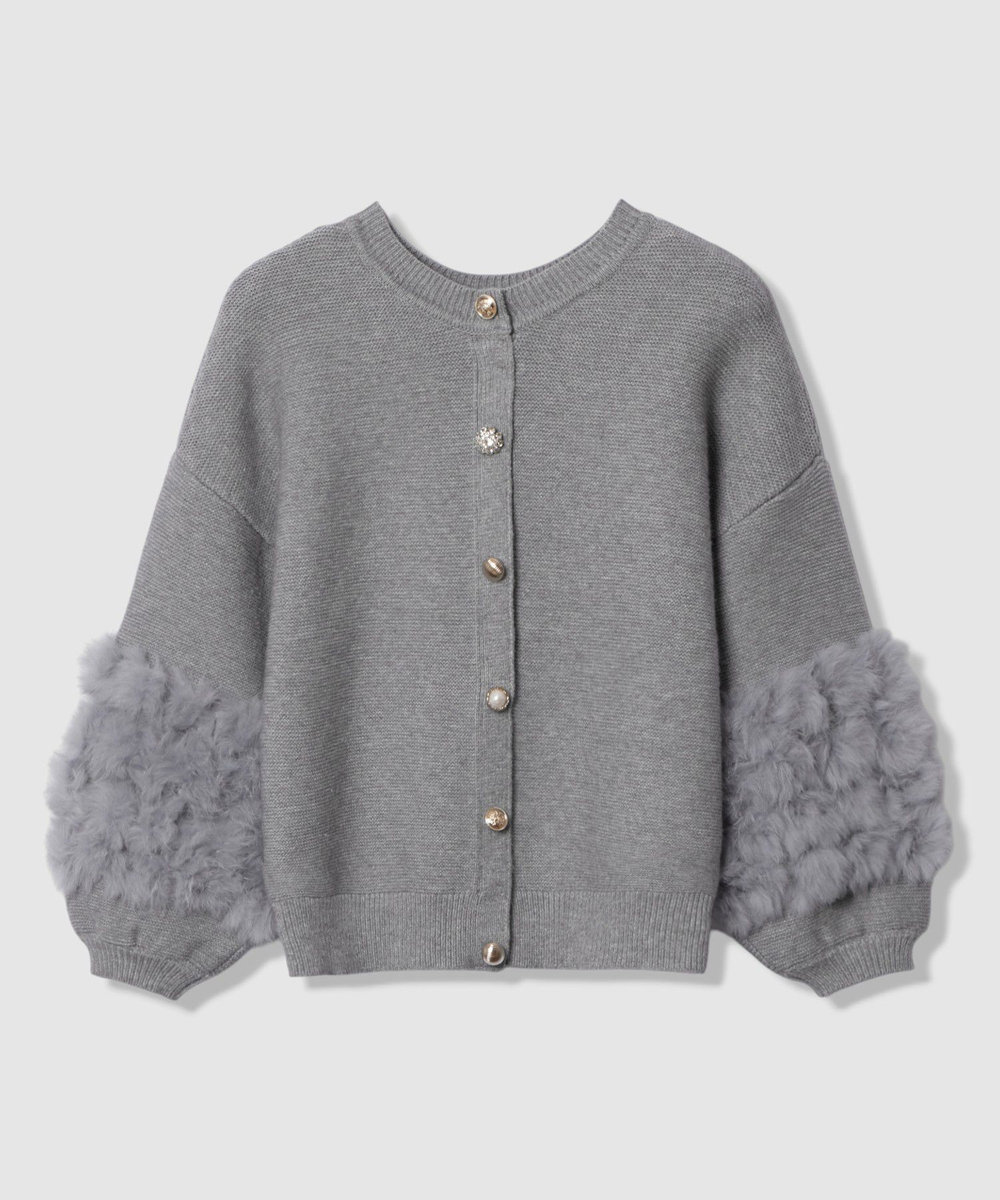 allureville ラビットカフクレイジー釦2WAYプルオーバー ライトグレー (91)