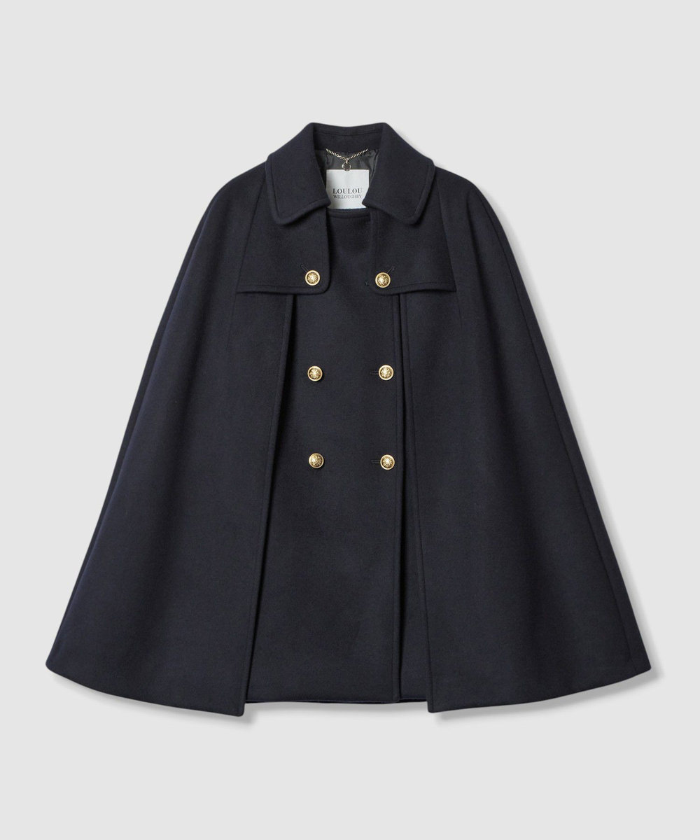LOULOU WILLOUGHBY 【LOULOU WILLOUGHBY】シャルムビーバーケープコート ネイビー (65)