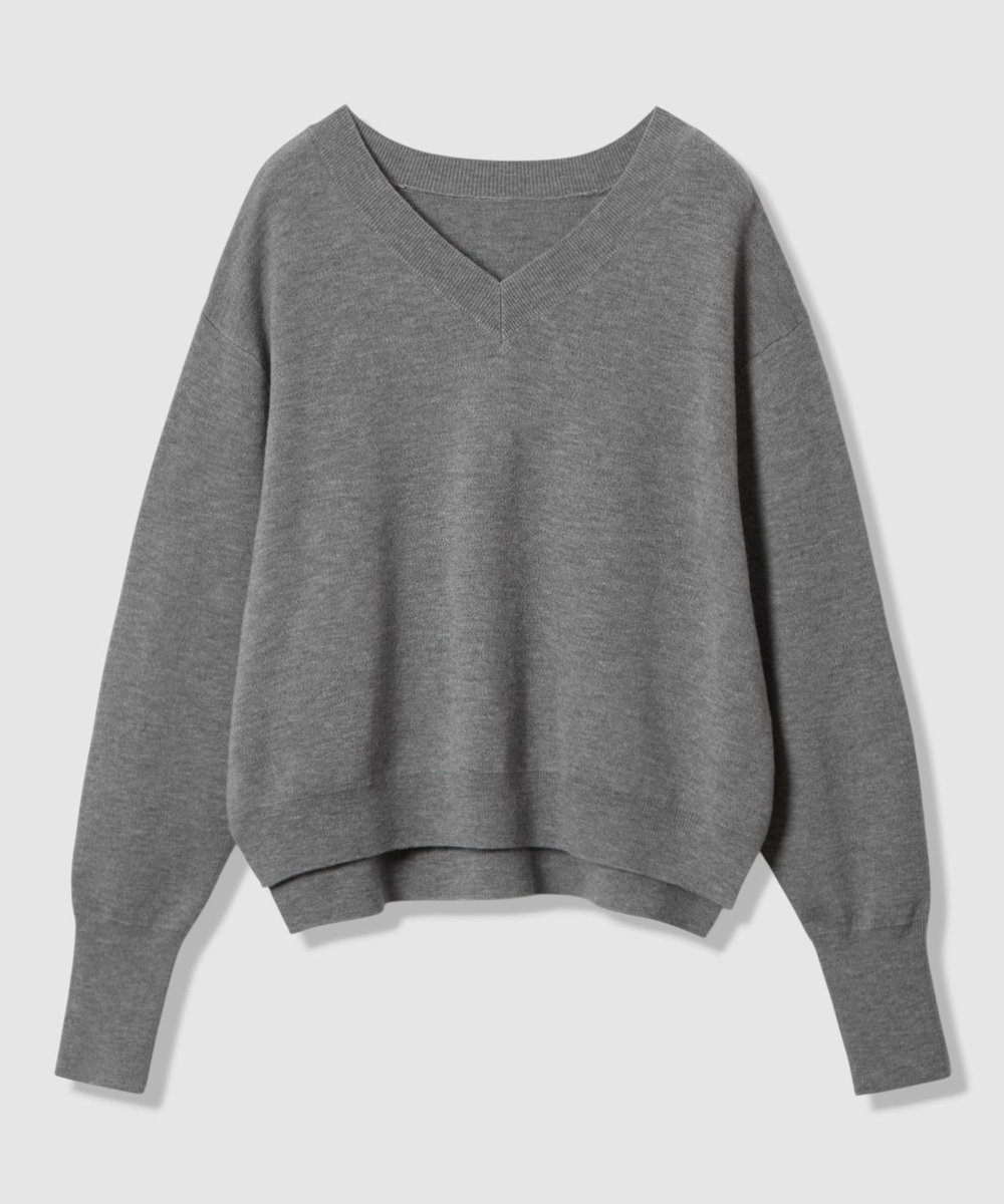 allureville ウールスムース2WAYネックプルオーバー グレー (92)
