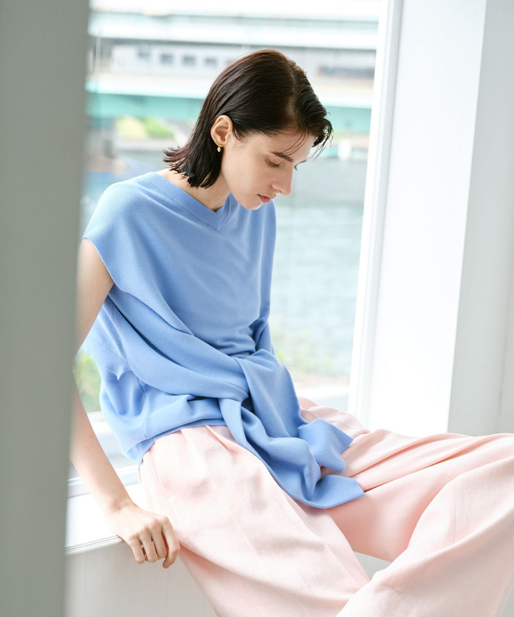 allureville スラッシュアーム2WAY プルオーバー ブルー (61)