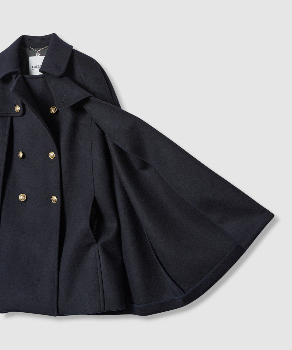 LOULOU WILLOUGHBY 【LOULOU WILLOUGHBY】シャルムビーバーケープコート ネイビー (65)