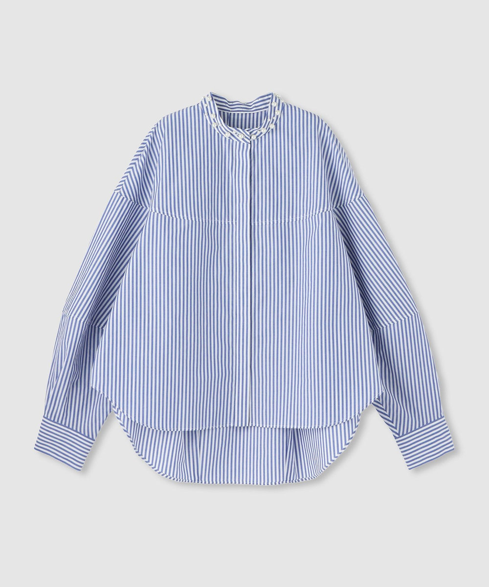 allureville パールカラーロンストコクーンブラウス ブルー系 (68)