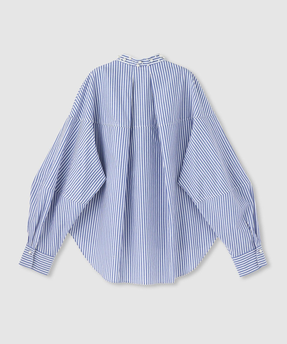 allureville パールカラーロンストコクーンブラウス ブルー系 (68)