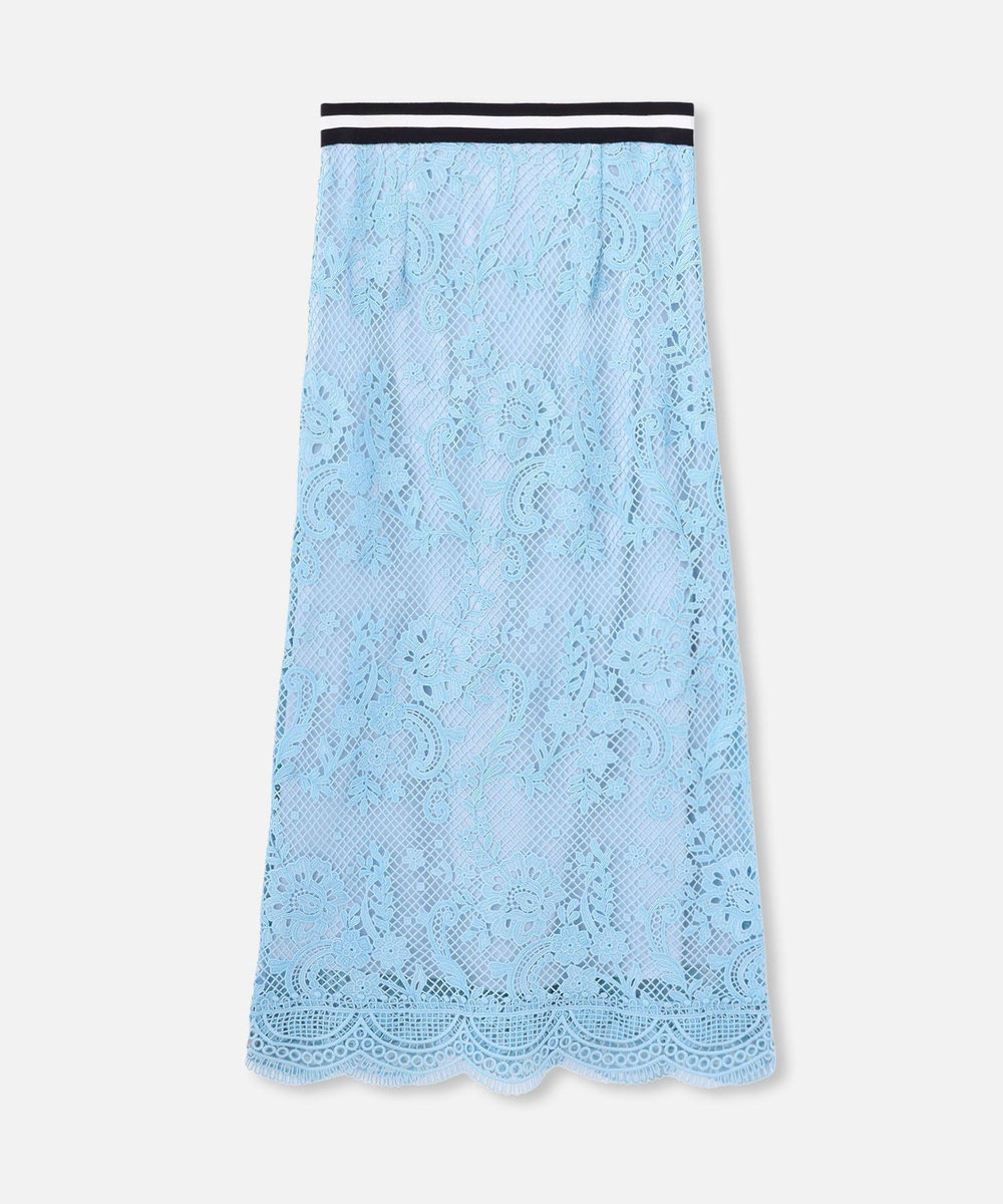 allureville メッシュレーススカート サックス (63)