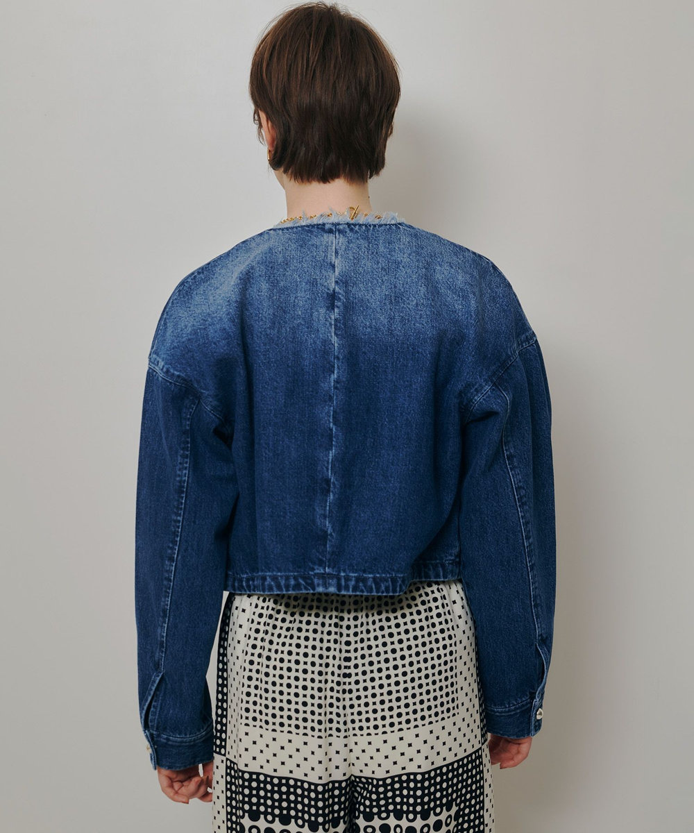 allureville デニムノーカラージャケット インディゴ (66)