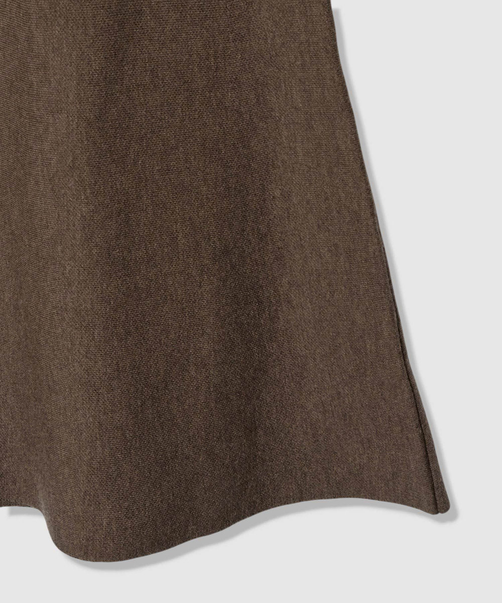 allureville ウール混Ｗフェイスナローマーメイドスカート ダークブラウン (82)