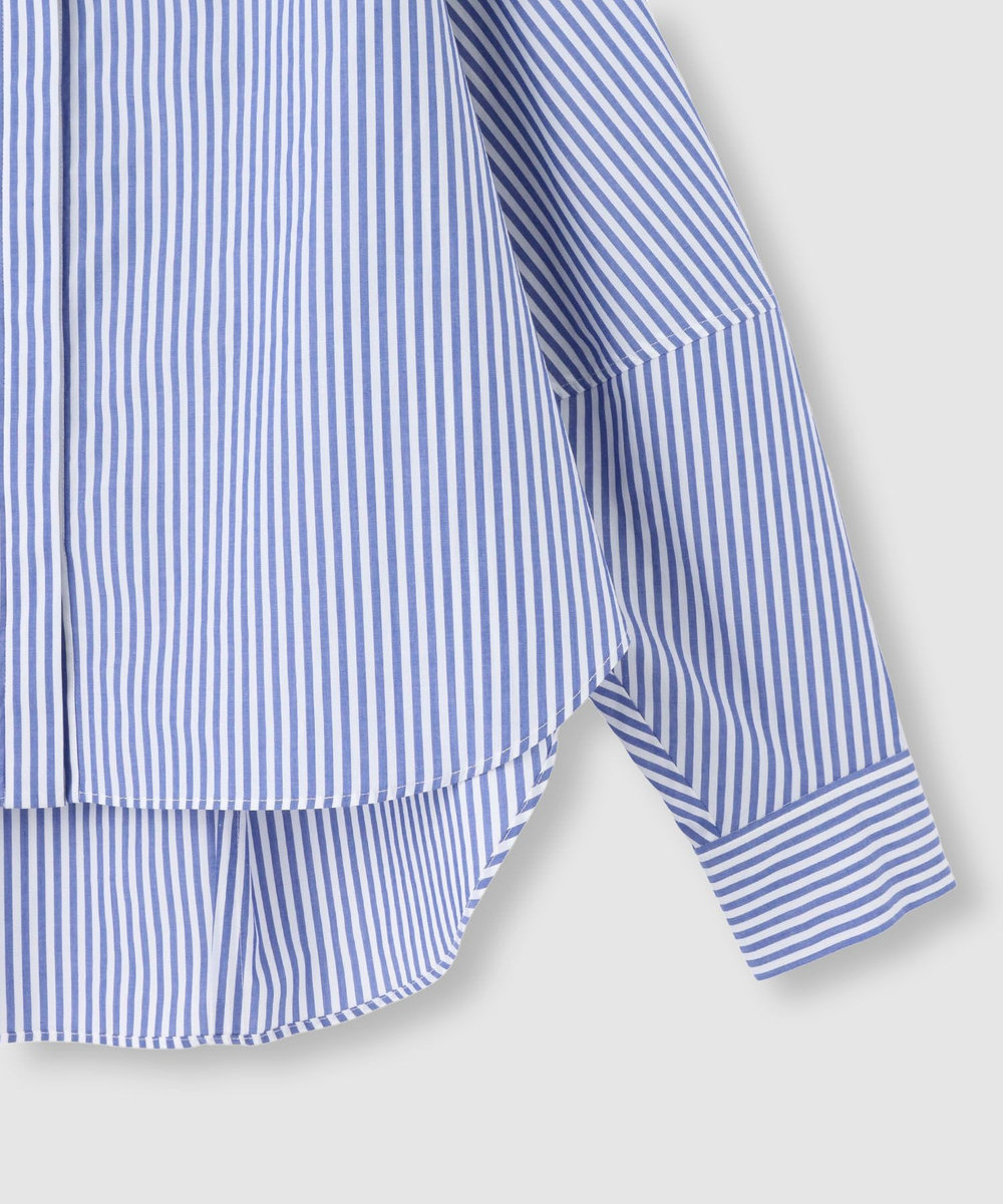 allureville パールカラーロンストコクーンブラウス ブルー系 (68)